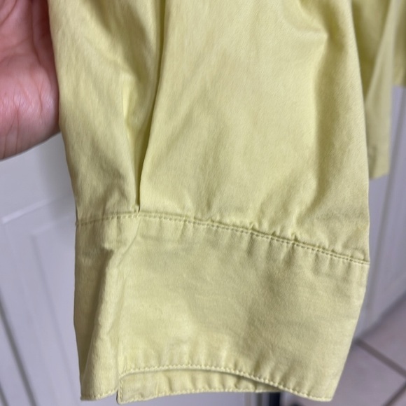 J.Jill Women's Classic Pleated Button Down Shirt Plus Sz XL Chartreuse Yellow - Picture 4 of 12